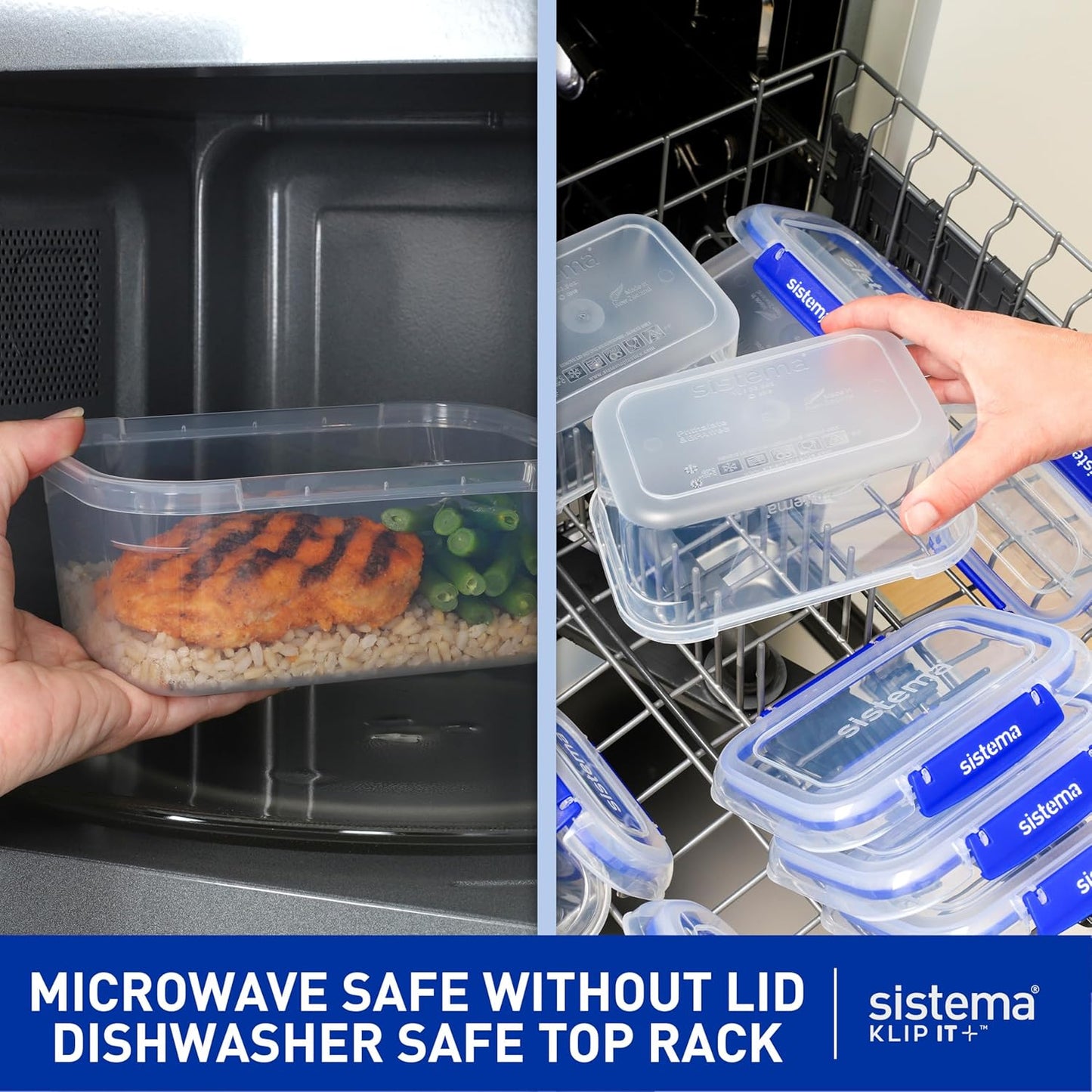 KLIP IT Food Storage Container | 7 L | Stackable & Airtight Fridge/Freezer Food Box with Lid | Bpa-Free Plastic | Blue Clips | 1 Count